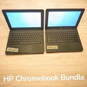 2 HP CHROMEBOOK Laptops Computer Bundle